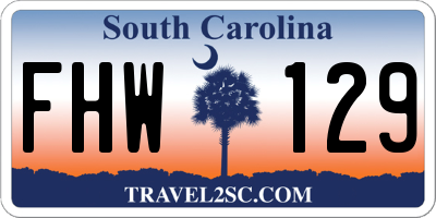 SC license plate FHW129