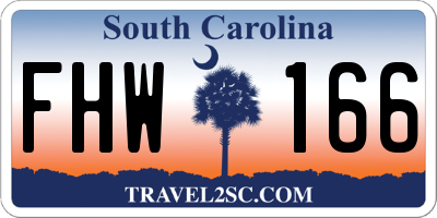 SC license plate FHW166