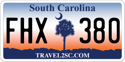 SC license plate FHX380