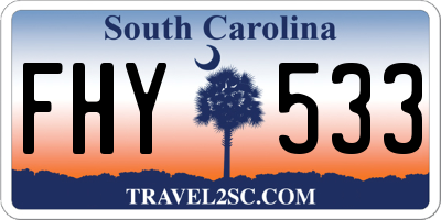SC license plate FHY533