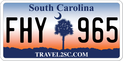 SC license plate FHY965