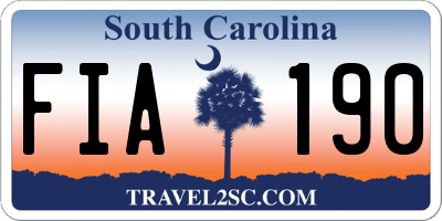 SC license plate FIA190