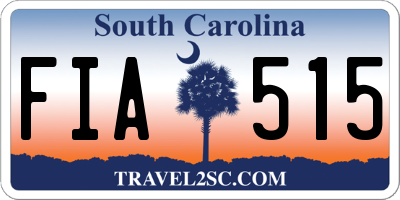 SC license plate FIA515
