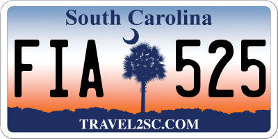 SC license plate FIA525