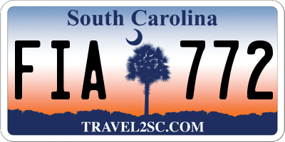 SC license plate FIA772