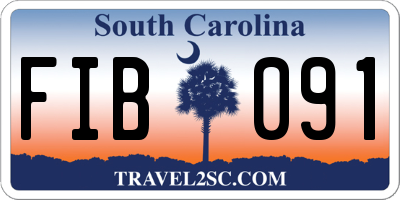 SC license plate FIB091