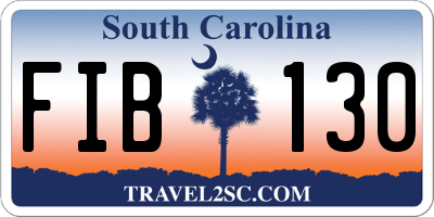 SC license plate FIB130