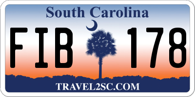 SC license plate FIB178