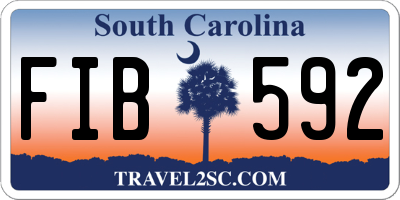SC license plate FIB592