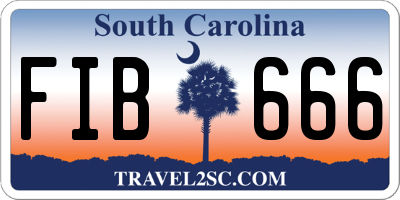 SC license plate FIB666