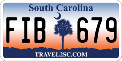 SC license plate FIB679