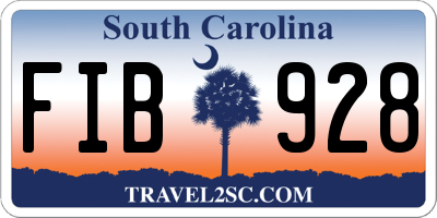 SC license plate FIB928