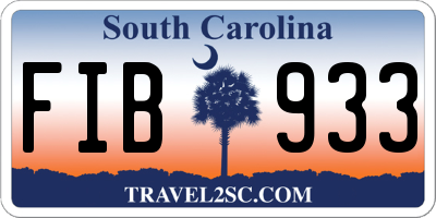 SC license plate FIB933