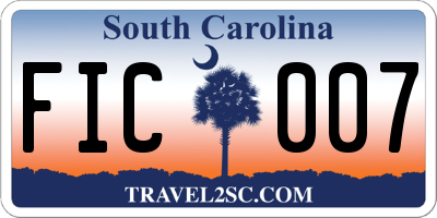 SC license plate FIC007