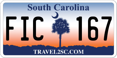 SC license plate FIC167