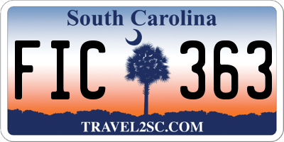 SC license plate FIC363