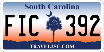 SC license plate FIC392