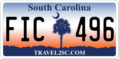 SC license plate FIC496