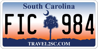SC license plate FIC984