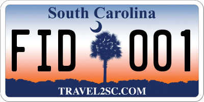 SC license plate FID001