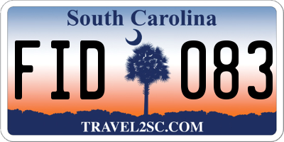 SC license plate FID083