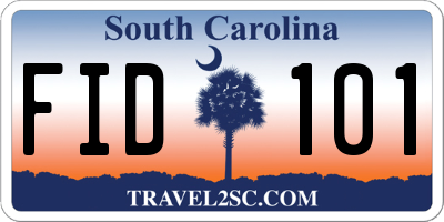 SC license plate FID101