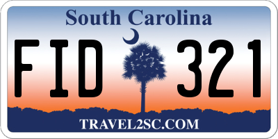 SC license plate FID321