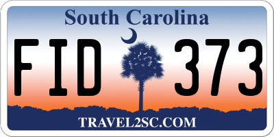 SC license plate FID373