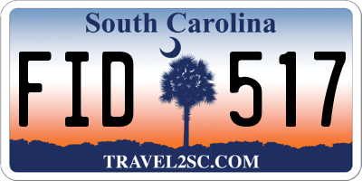 SC license plate FID517