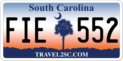 SC license plate FIE552