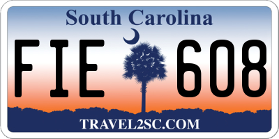 SC license plate FIE608