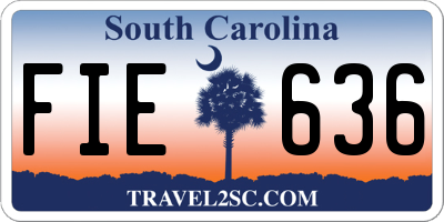 SC license plate FIE636
