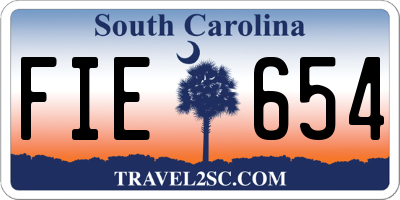 SC license plate FIE654
