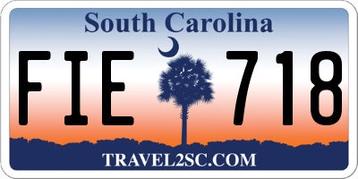 SC license plate FIE718
