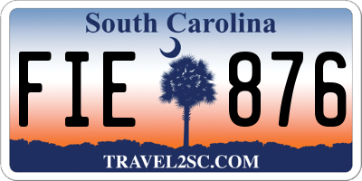 SC license plate FIE876
