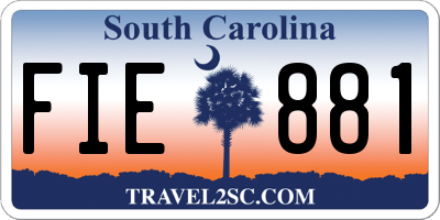 SC license plate FIE881