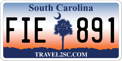 SC license plate FIE891