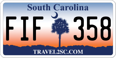 SC license plate FIF358