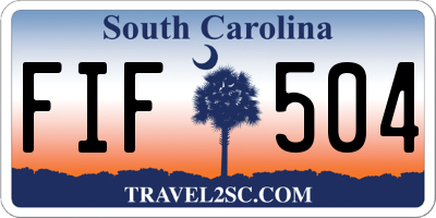 SC license plate FIF504