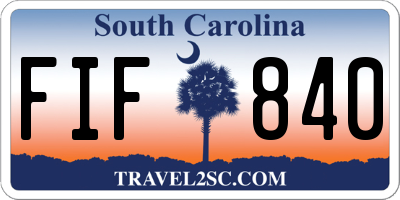 SC license plate FIF840