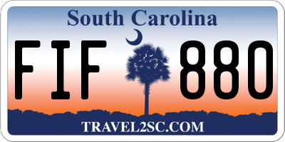 SC license plate FIF880