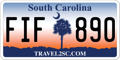SC license plate FIF890
