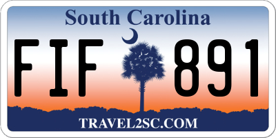 SC license plate FIF891