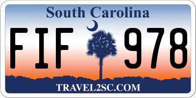 SC license plate FIF978