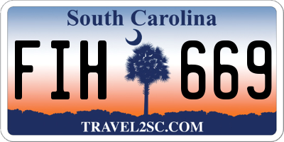 SC license plate FIH669