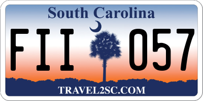 SC license plate FII057