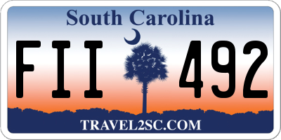 SC license plate FII492