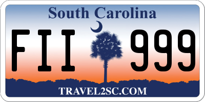SC license plate FII999