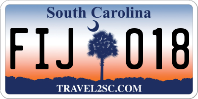 SC license plate FIJ018