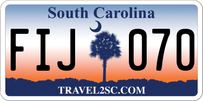 SC license plate FIJ070
